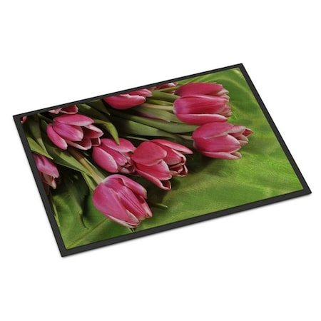 Micasa Pink Tulips Indoor or Outdoor Mat24 x 36 in. MI760523
